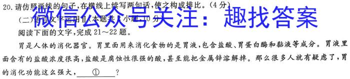 河北省2023-2024学年保定市高一年级1+3联考/语文