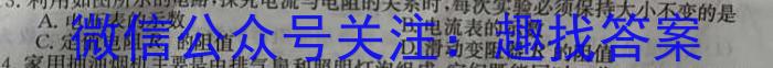 安师联盟·安徽省2024年中考仿真极品试卷（二）物理试卷答案