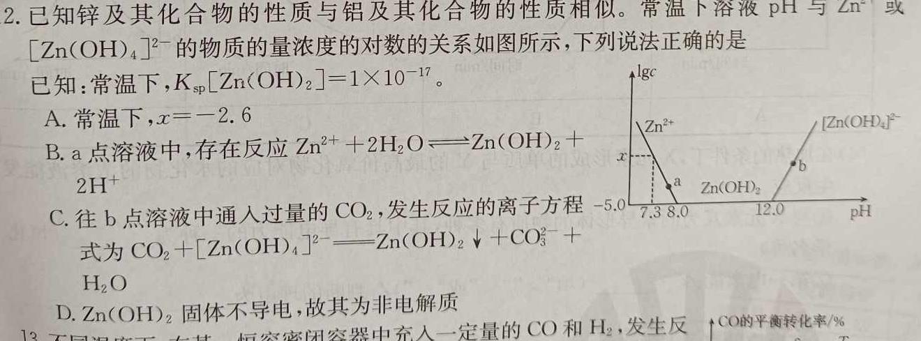 【热荐】衡水金卷先享题月考卷 2023-2024学年度上学期高三六调(湖南专版)考试化学