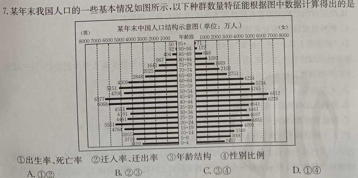 河南省2023~2024学年度七年级综合素养评估(三)R-PGZX C HEN生物学部分