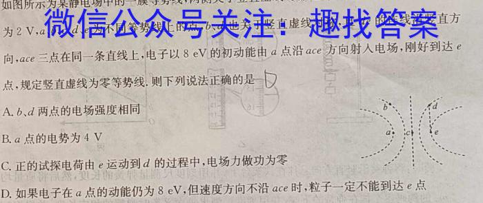 2024年河南省普通高中招生考试考场热身卷（一）物理试卷答案