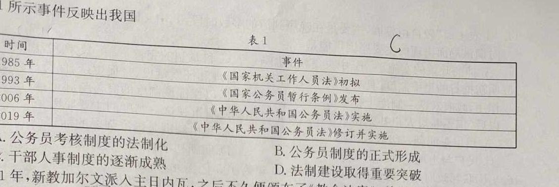 [今日更新]河北省承德市兴隆县2023-2024学年第一学期七年级期末考试历史试卷答案