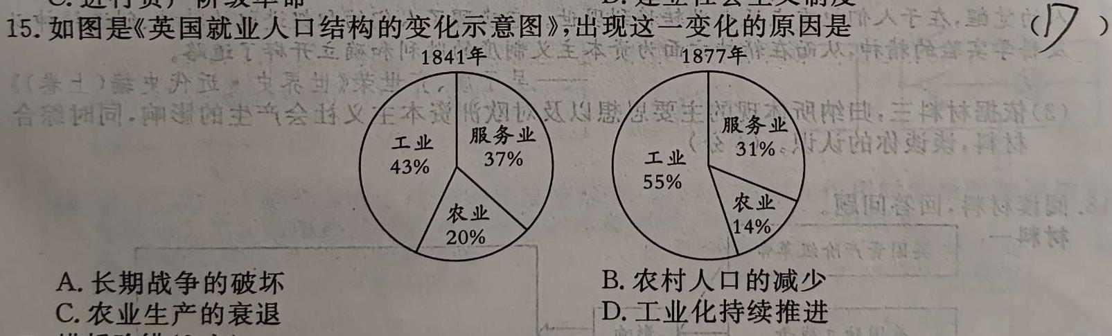 [今日更新]万维中考·江西省2024年初中学业水平考试（白卷）历史试卷答案