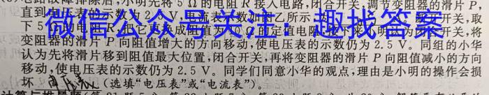 2024年陕西省初中学业水平考试模拟卷A物理试卷答案