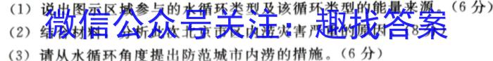 浙江强基联盟2024年5月联考（高二）地理试卷答案