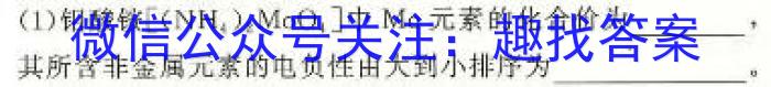 q河南省某校2023-2024学年第一学期九年级第三次月考试卷（X）化学