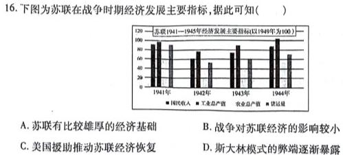 2024年宣城市三县九年级联盟素质检测卷（159）历史