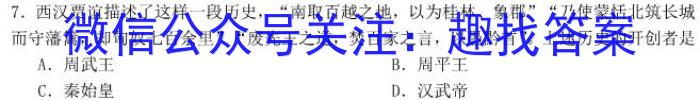 江西省2024年九年级第一次效果检测历史试卷答案