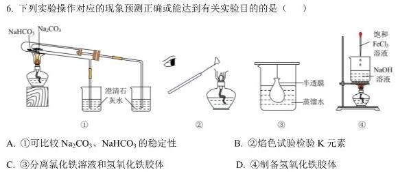 1豫北名校2023-2024学年高三年级第一次精英联赛（12月）化学试卷答案