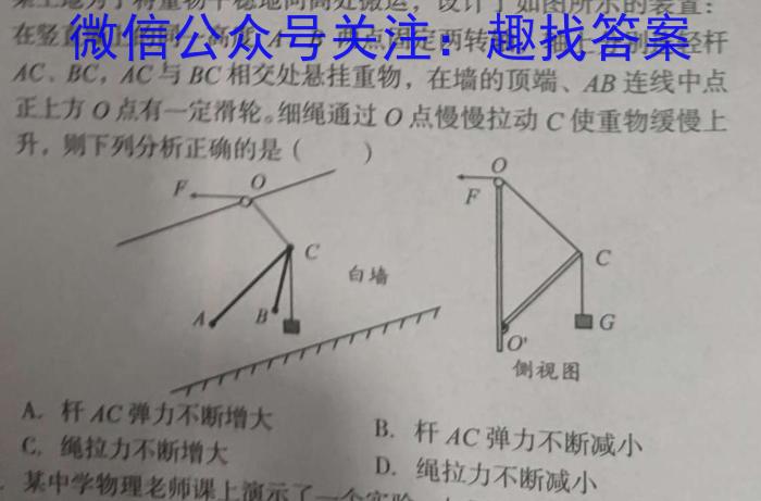 湖南省开卷文化2024高考冲刺试卷(一)物理试题答案