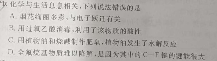 1山西省2024届九年级期末综合评估（4LR）化学试卷答案