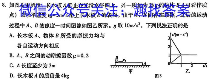 2024年全国普通高等学校招生统一考试·A区专用 JY高三模拟卷(二)物理试卷答案