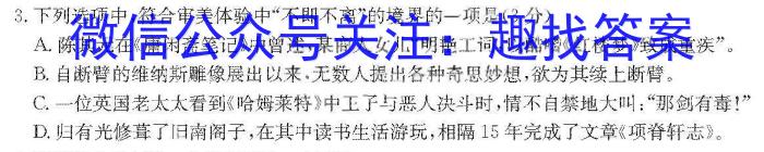 安徽省六安市轻工中学2024年九年级下册第一阶段定时训练/语文
