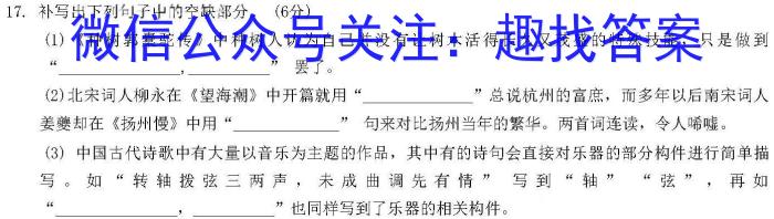 安徽省2024年叶集区九年级联考（三）试题卷语文