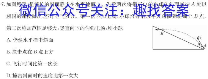 2024年安徽省普通高中学业水平选择性考试冲刺压轴卷(二)2物理试卷答案