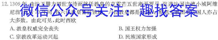 衡水金卷先享题月考卷 2023-2024学年度上学期高三六调(新高考无角标)考试历史试卷答案