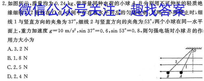 天舟高考·衡中同卷·2025届全国高三第一次联合性检测物理`