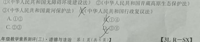 江西省2024年初中学业水平考试模拟(八)思想政治部分