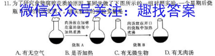 衡水金卷 2024届高三年级12月份大联考(新教材)生物学试题答案