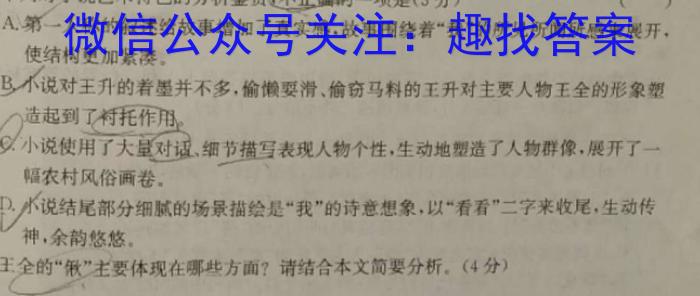 2024届陕西省高三年级教学质量监测(★)语文