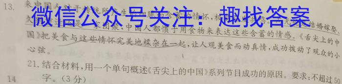 鼎尖大联考2024届高三年级下学期5月联考语文