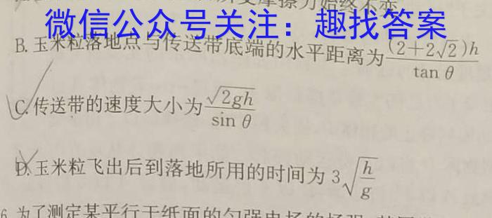 陕西省2023-2024学年九年级阶段诊断(✿)物理试卷答案