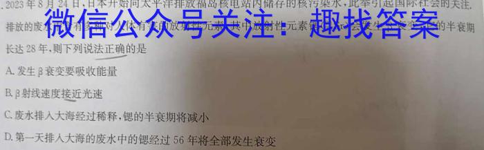 河南省2023-2024九年级全学年学业评估试卷(A)物理`