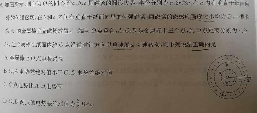 陕西省2024年七年级阶段诊断(空心❤)(物理)试卷答案