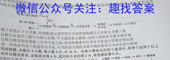 [聊城三模]山东省2024年聊城市高考模拟试题(三)3生物学试题答案