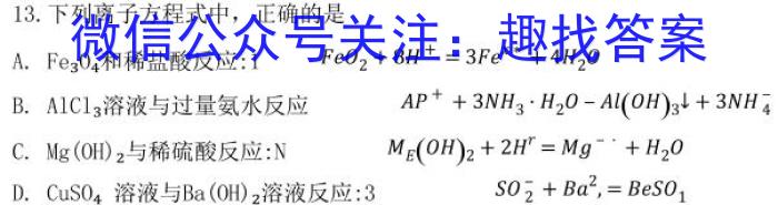 邯郸市2023-2024学年高一第二学期3月月考化学