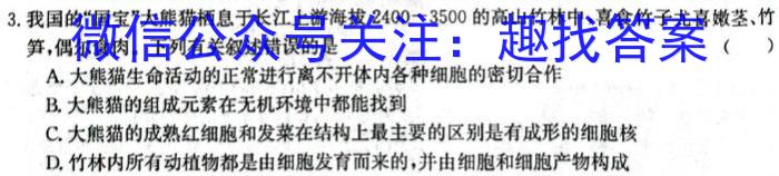 2024年洛阳强基联盟高一5月联考生物学试题答案