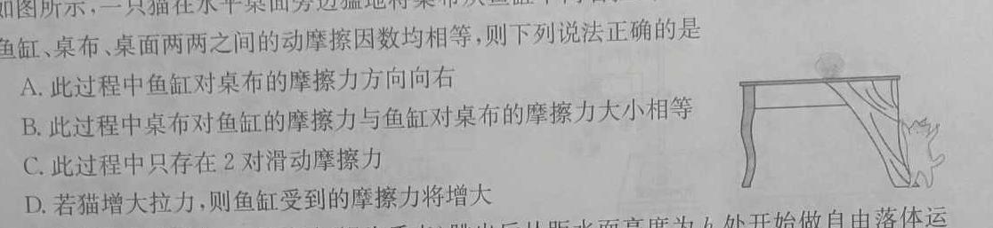 山西省吕梁市交城县2023-2024学年第二学期八年级期末质量监测试题(物理)试卷答案