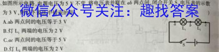 山西省2023~2024学年度七年级下学期阶段评估(二) 7L R-SHX物理试题答案