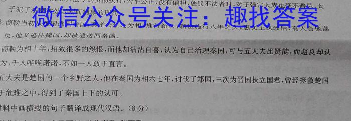 陕西省西安市西光中学教育集团2024-2025学年度第一学期九年级收心考试卷语文