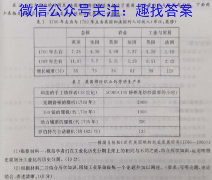 2024年普通高等学校招生全国统一考试·金卷 BBY-F(六)历史试卷答案