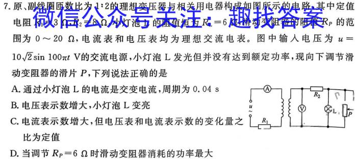 2024届华大新高考联盟高三5月教学质量测评物理试卷答案