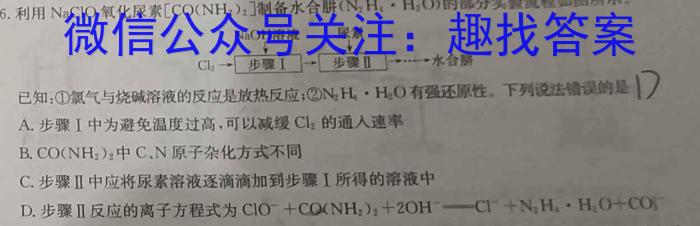 普高联考2023-2024学年高三测评(六)数学