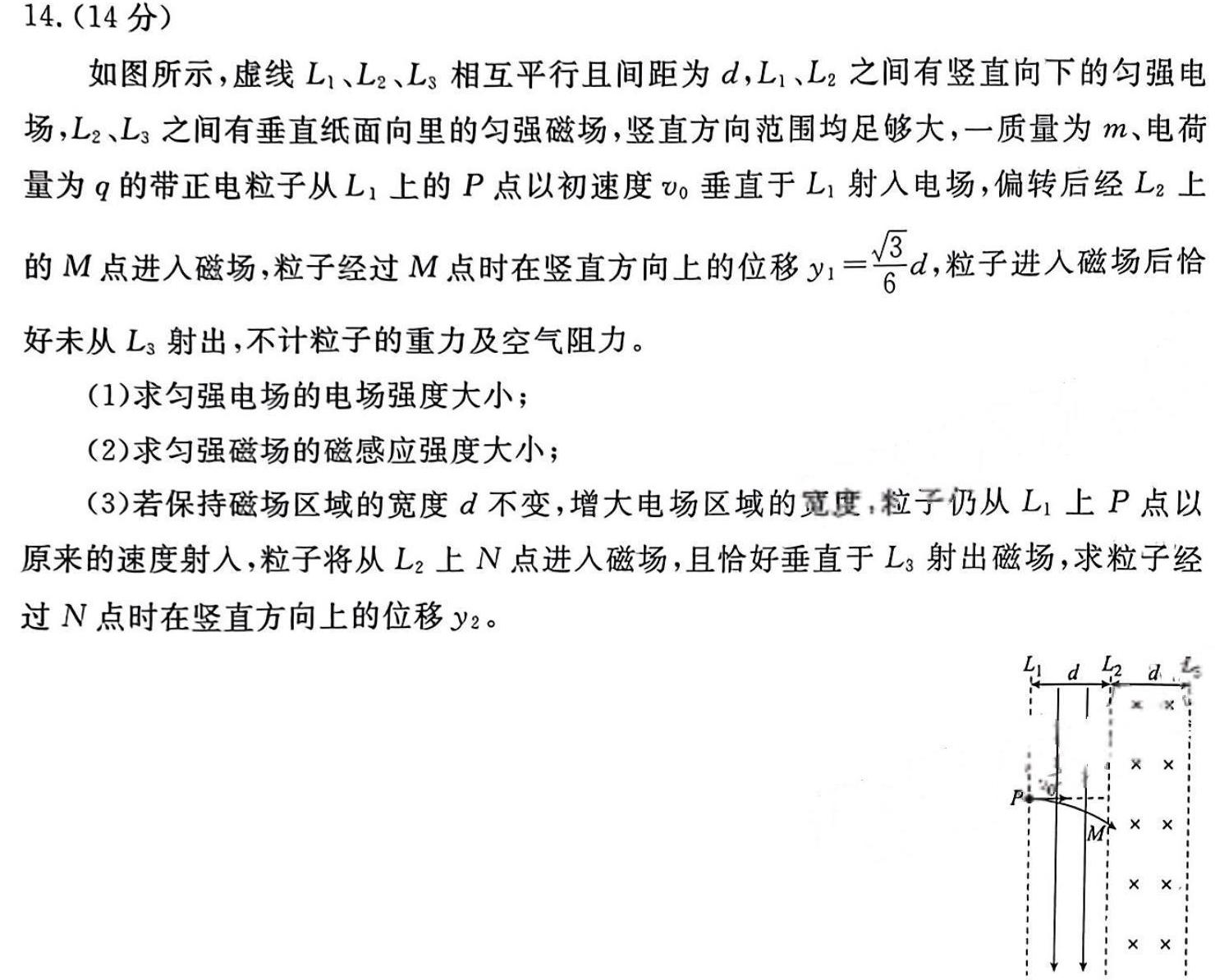 河南省2024年新乡市暑期九年级预科考试(物理)试卷答案