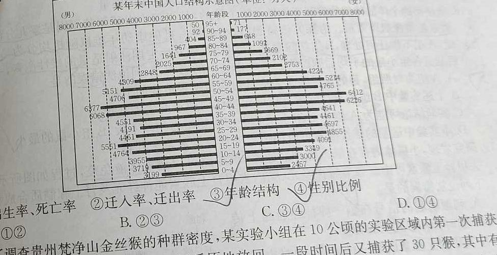 广西2024年春季期高二年级期末教学质量监测(24-581B)生物学部分