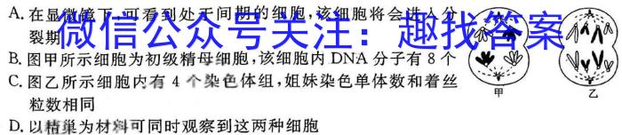 重庆康德2023年秋高二(上)期末联合检测试卷生物学试题答案