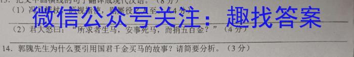 天一大联考·陕西省2024届高三年级上学期期末联考语文