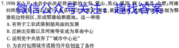 木牍中考2024安徽中考抢分金卷模拟试卷&政治