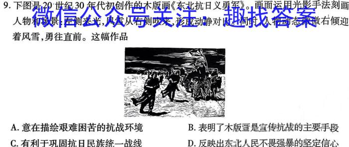 山西省2023-2024年度高二年级第二学期2月月考测试题（242547Z）历史试卷答案