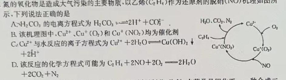 【热荐】2024年广西示范性高中高二3月调研测试化学