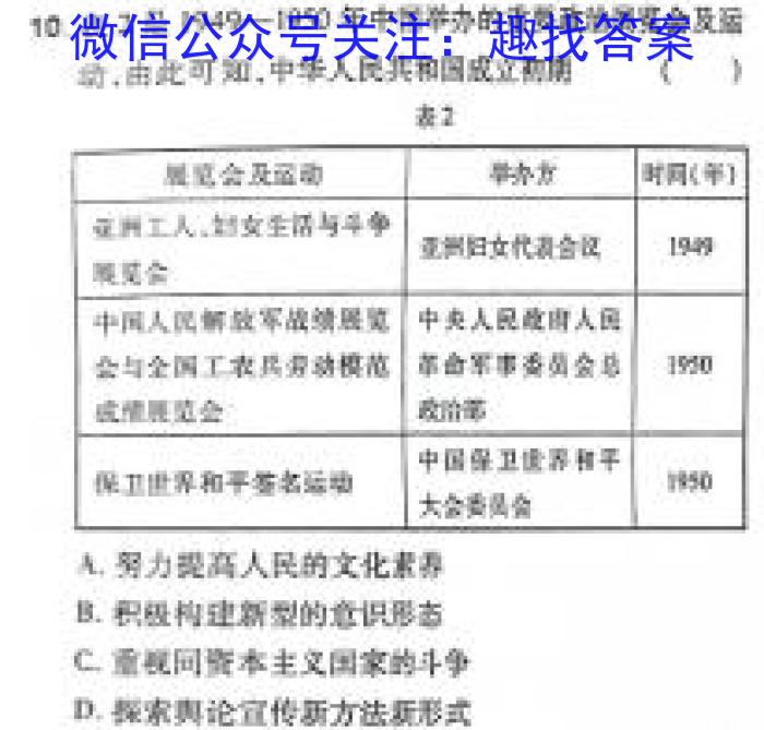 江西省吉安县2023-2024学年度第一学期八年级期末质量检测历史试卷答案