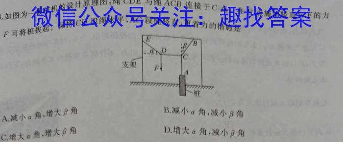 江西省赣州市2023~2024学年度高二第二学期期中考试(2024年4月)物理试卷答案