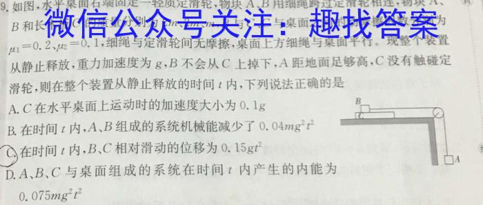 甘肃省2023-2024学年高二第二学期期中考试(24593B)物理`