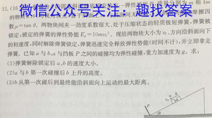 九师联盟·贵州省2024-2025学年高三教学质量监测开学考物理试卷答案