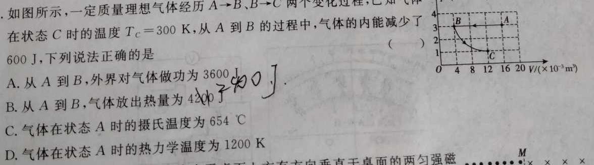 太原市第四十八中学校2025届初三年级上学期入学考试(物理)试卷答案