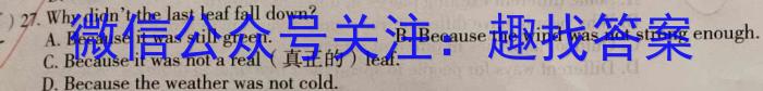 安徽省2023-2024学年八年级下学期教学质量调研一英语试卷答案